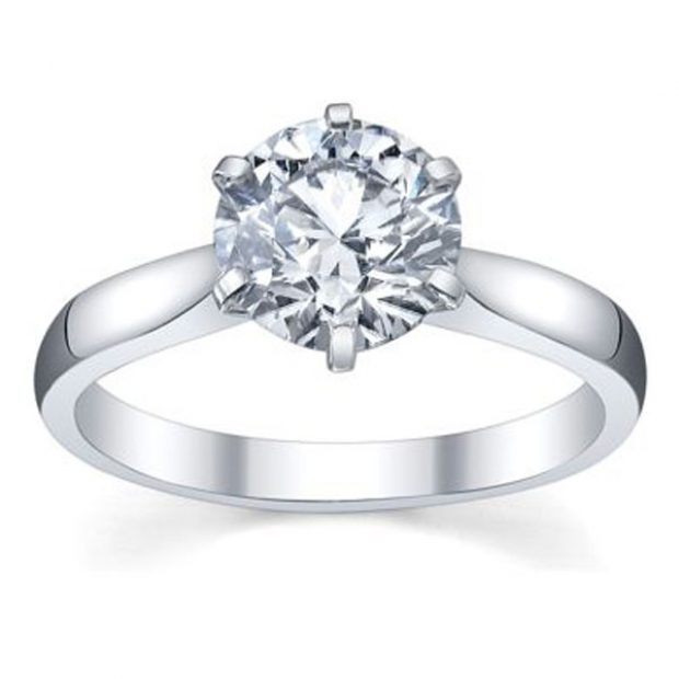 IGI Certified 1.00 Carat (ctw) 14K White Gold Brilliant Round Diamond Ladies Bridal Engagement Solitaire Ring 1 CT