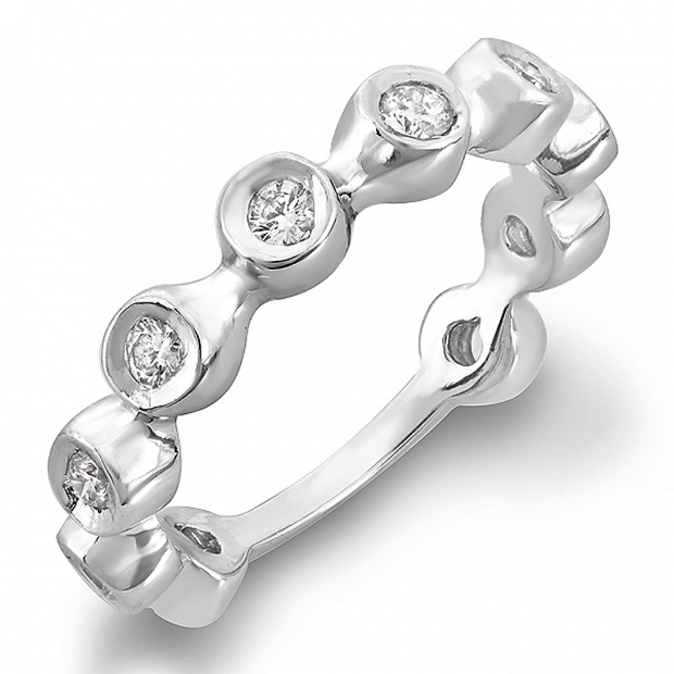 0.75 Carat (ctw) 14k White Gold Round Diamond Ladies Bridal Wedding Band