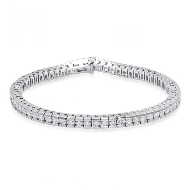 5.00 Carat (Ctw) 14K White Gold Round White Diamond Ladies Tennis Bracelet 5 CT