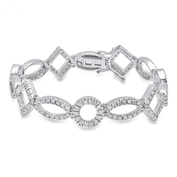 3.50 Carat (ctw) 14K White Gold Round White Diamond Ladies Tennis Bracelet 3 1/2 CT