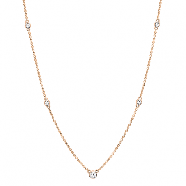 0.30 Carat (ctw) 18K Rose Gold Round Lab Grown White Diamond Ladies Necklace 1/3 CT