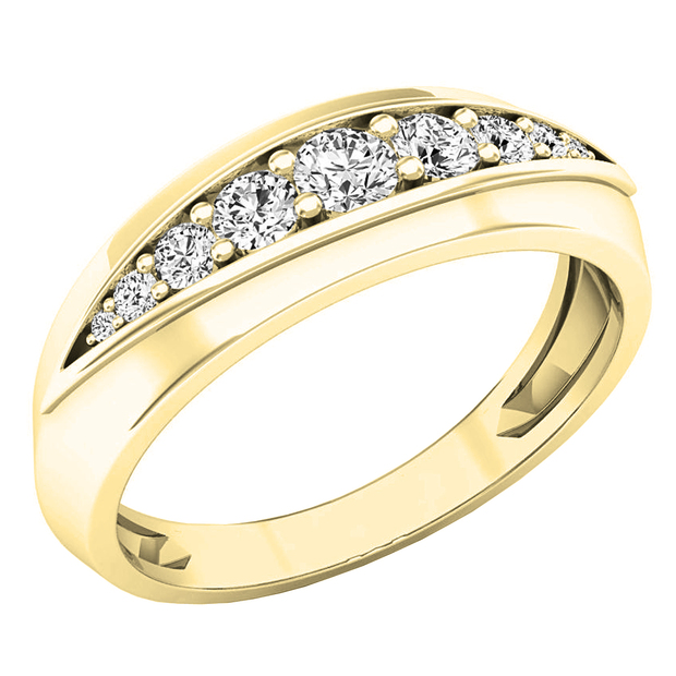 0.50 Carat (ctw) 10K Yellow Gold Round Lab Grown White Diamond Men