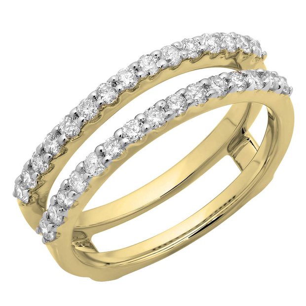 0.50 Carat (ctw) 14K Yellow Gold Round Lab Grown Diamond Ladies Wedding Enhancer Guard Band 1/2 CT