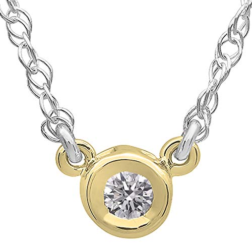0.37 Carat (ctw) Round Lab Grown Diamond Ladies Solitaire Pendant 10K Yellow Gold