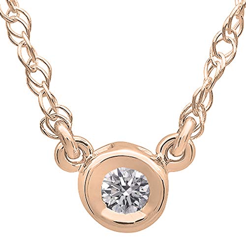 0.37 Carat (ctw) Round Lab Grown Diamond Ladies Solitaire Pendant 18K Rose Gold
