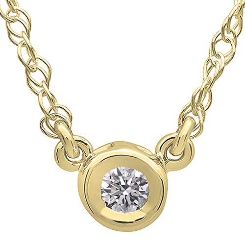 0.37 Carat (ctw) Round Lab Grown Diamond Ladies Solitaire Pendant 18K Yellow Gold