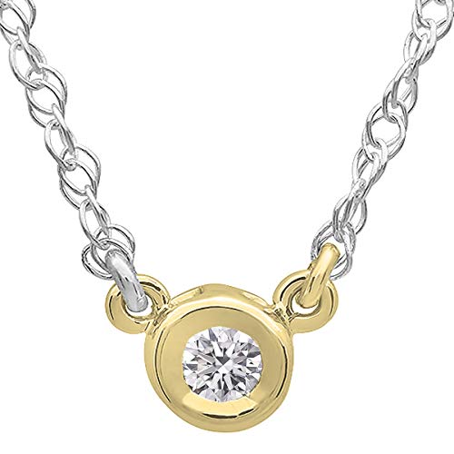 0.20 Carat (ctw) Round Lab Grown Diamond Ladies Solitaire Pendant 10K Yellow Gold