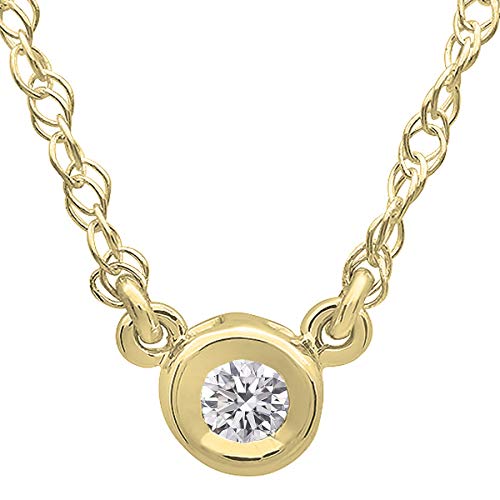 0.20 Carat (ctw) Round Lab Grown Diamond Ladies Solitaire Pendant 14K Yellow Gold