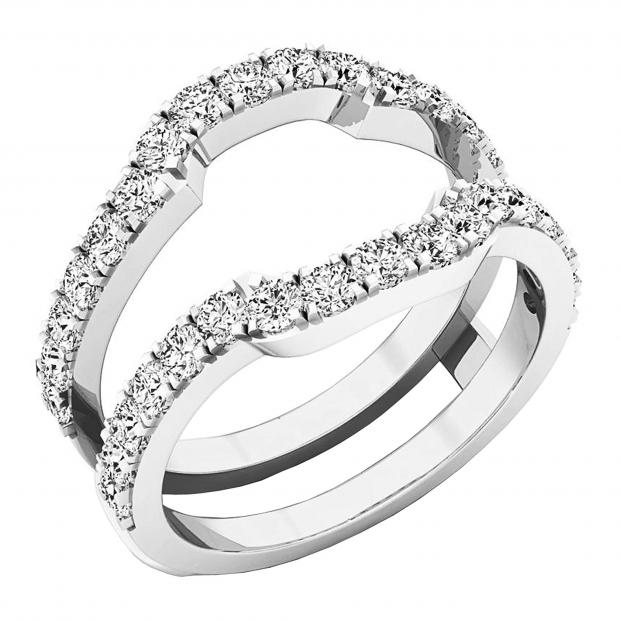 Lab Grown White Diamond Wedding Band Enhancer Guard Ring for Women (1.00 ctw, Color H-I, Clarity SI2) in 925 Sterling Silver