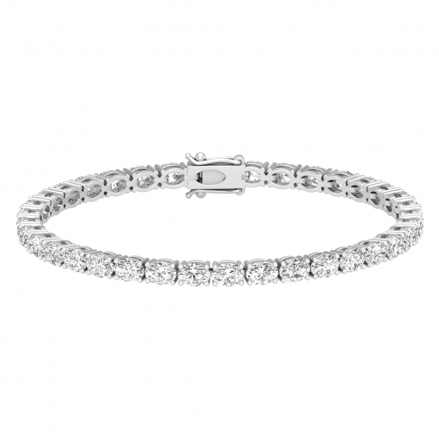9.00 Cttw Oval Lab Grown White Diamond Tennis Bracelet for Women in 925 Sterling Silver