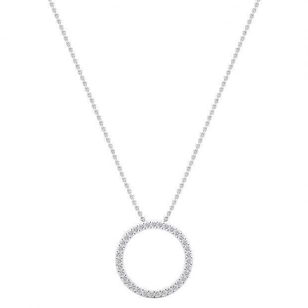 Round Lab Grown White Diamond Open Eternity Circle of Life Circle Pendant for Her (1.75 ctw, Color H-I, Clarity SI2) in 10K White Gold