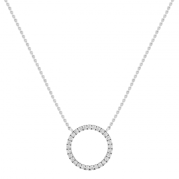 Round Lab Grown White Diamond Open Eternity Circle of Life Pendant for Women (0.50 ctw Color H-I Clarity SI2) in 925 Sterling Silver