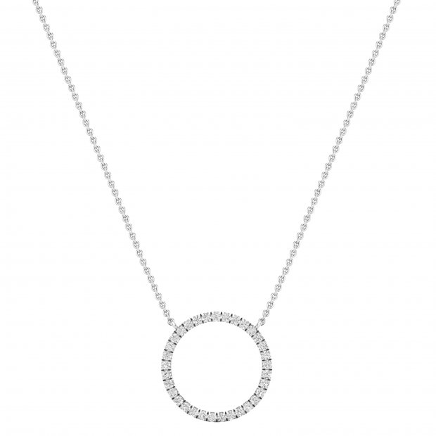 Round Lab Grown White Diamond Open Eternity Circle of Life Pendant for Her (0.75 ctw Color H-I Clarity SI2) in 10K White Gold