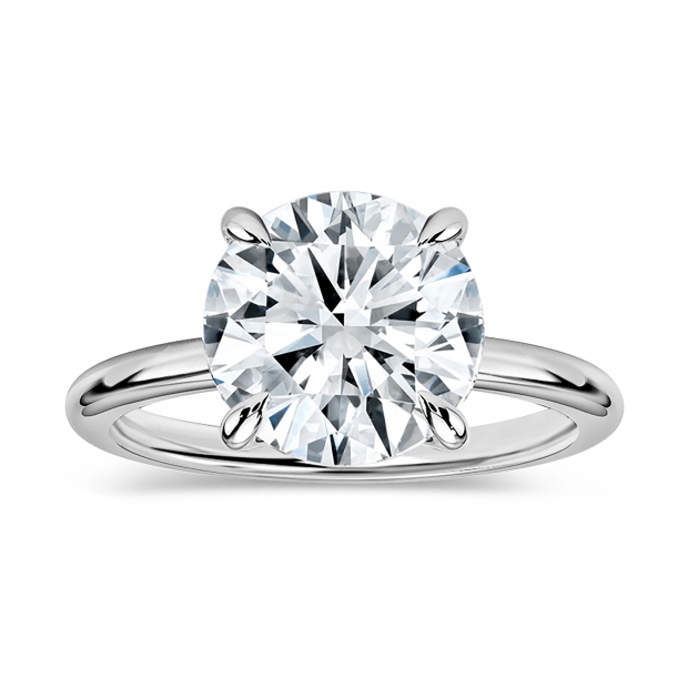 IGI Certified 3.00 Ctw Round Lab Grown Diamond Classic Solitaire Engagement Ring, 10K White Gold