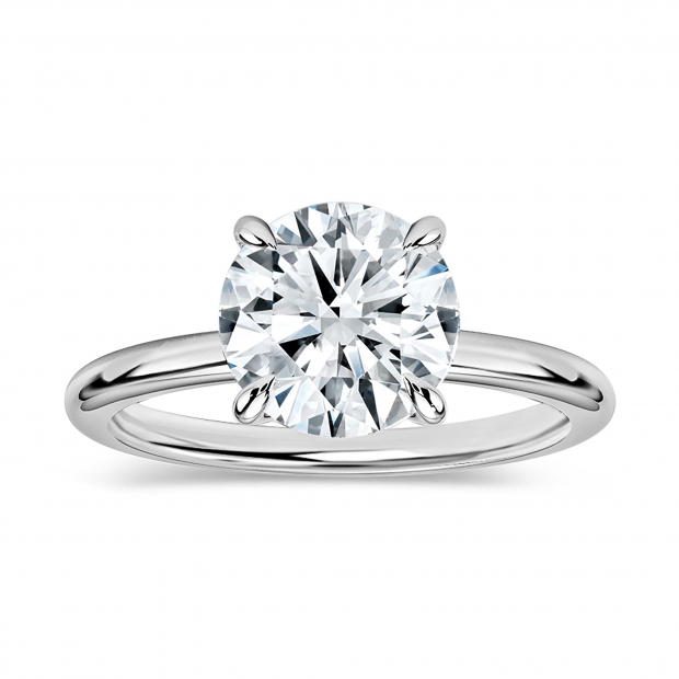 IGI Certified 2.00 Ctw Round Lab Grown Diamond Classic Solitaire Engagement Ring, 925 Sterling Silver