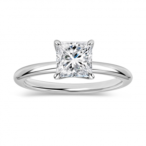 IGI Certified 1 Ctw Princess Lab Grown Diamond Solitaire Ring,10K White Gold