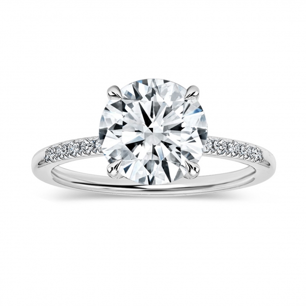 IGI Certified 925 Sterling Silver 4 Prong Classic Solitaire Engagement Ring, 2.17 Cttw Round Lab Grown Diamond