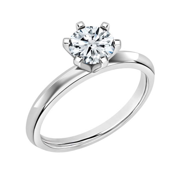 0.75 Ctw Round Cubic Zirconia Solitaire Engagement Ring for Women in 925 Sterling Silver