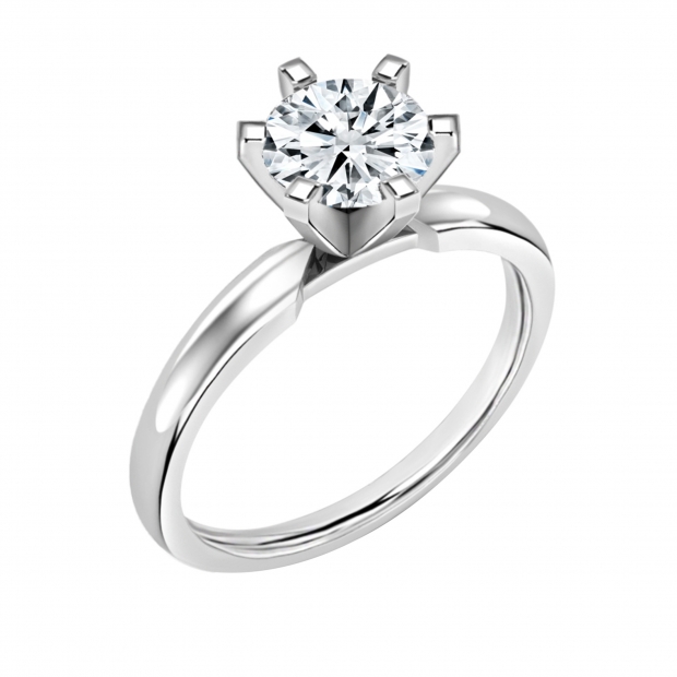 1 Ctw Round Cubic Zirconia Solitaire Engagement Ring for Women in 925 Sterling Silver