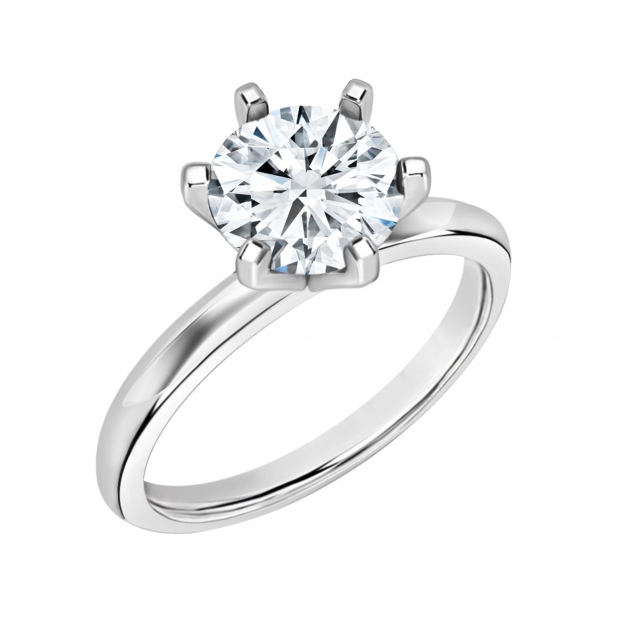 1.50 Ctw Round Cubic Zirconia Solitaire Engagement Ring for Women in 925 Sterling Silver