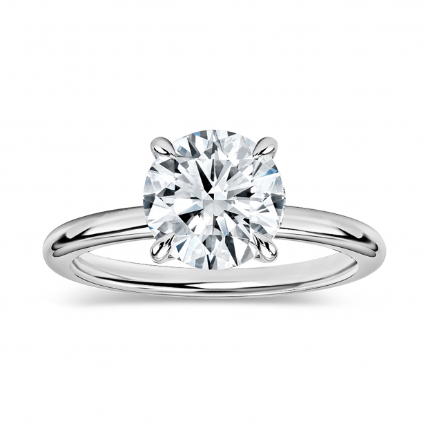 1.50 Ctw Round Cubic Zirconia Classic Solitaire Engagement Ring, 925 Sterling Silver