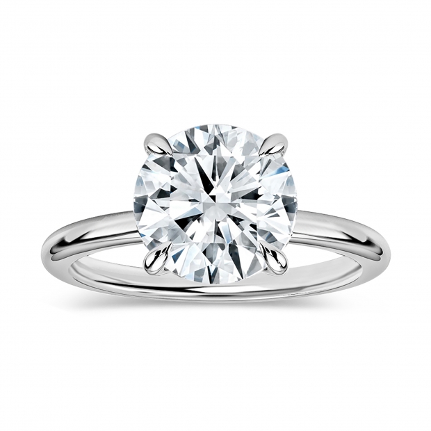 2.50 Ctw Round Cubic Zirconia Classic Solitaire Engagement Ring, 925 Sterling Silver