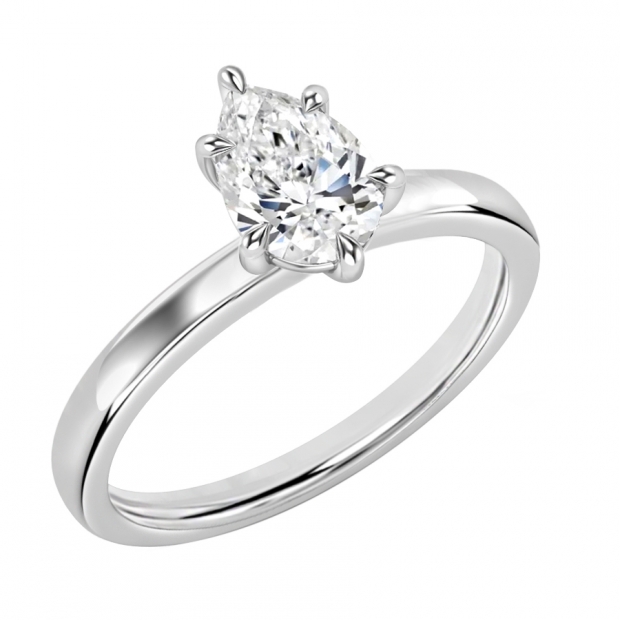 0.75 Carat Pear Shape Cubic Zirconia Sparkling Solitaire Engagement Ring for Women in 925 Sterling Silver