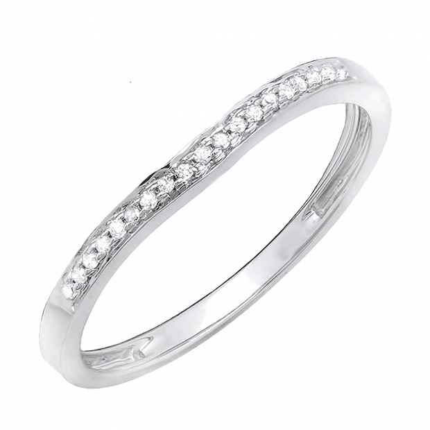 0.45 Carat (ctw) 14k White Gold Round Blue Sapphire And White Diamond Ladies 5 Stone Bridal Engagement Ring (BAND ONLY)