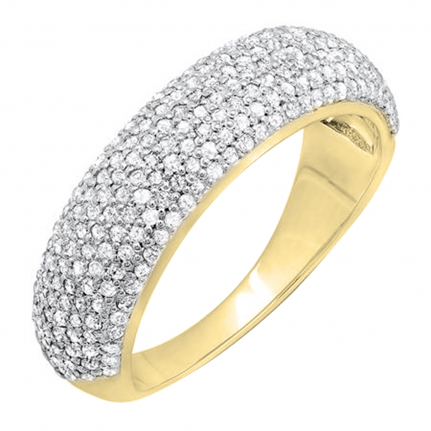0.90 Carat (ctw) 14k Yellow Gold Round Diamond Anniversary Wedding Band Ring