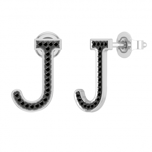 0.11 Carat Round Black Diamond Initial 