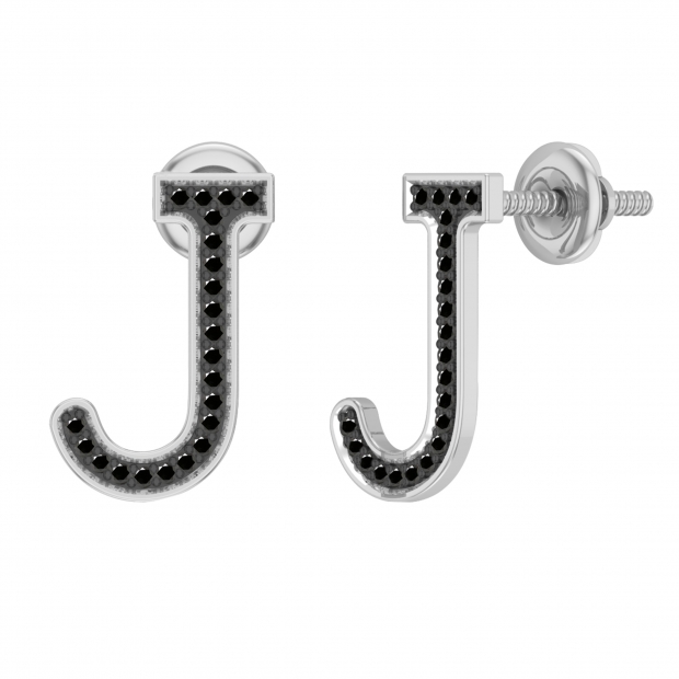 0.11 Carat Round Black Diamond Initial 