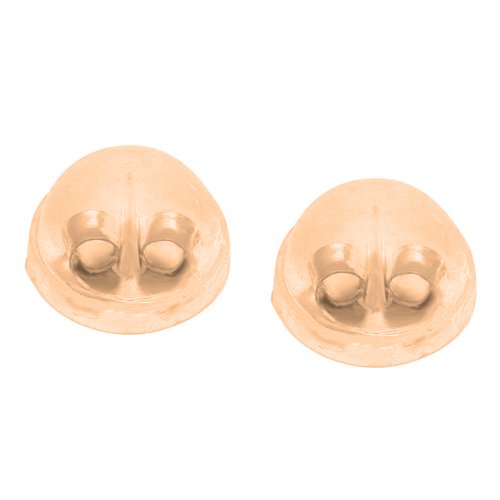 14K Yellow Gold Silicone Covered Replacement Earring Backs Pair (2 pcs Included)