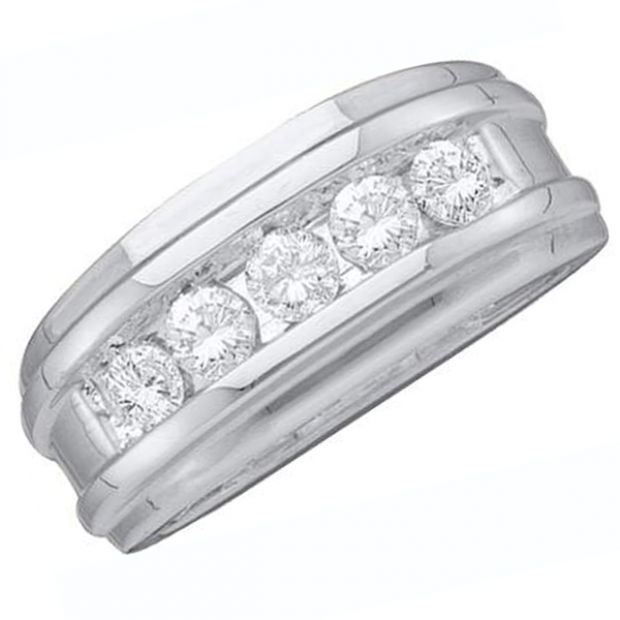 0.50 Carat (ctw) 14K White Gold Brilliant Round White Diamond Men