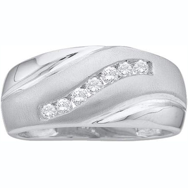 0.25 Carat (ctw) 10K White Gold Brilliant Round White Diamond Men