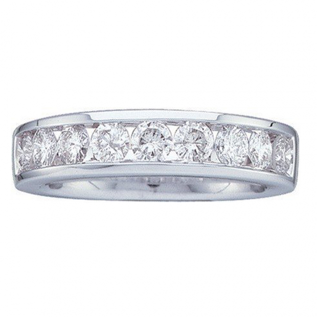 0.50 Carat (ctw) 14k White Gold Round White Diamond Ladies Wedding Anniversary Band Stackable Ring