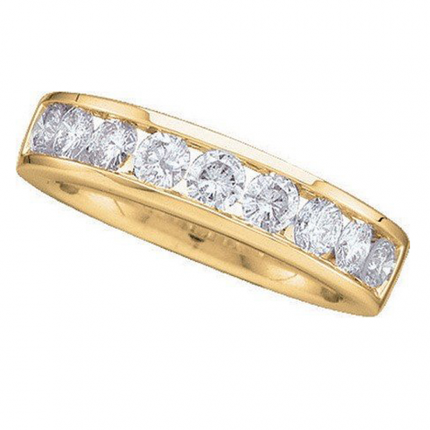0.50 Carat (ctw) 14k Yellow Gold Round White Diamond Ladies Wedding Anniversary Band Stackable Ring
