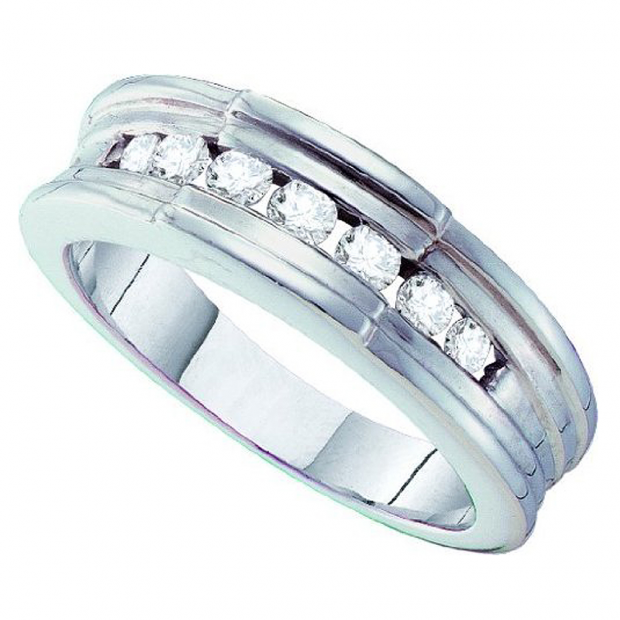 0.25 Carat (ctw) 14k White Gold Round White Diamond Men