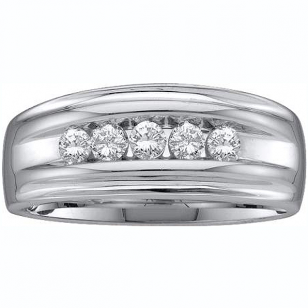 0.50 Carat (ctw) 14K White Gold Round White Diamond Men