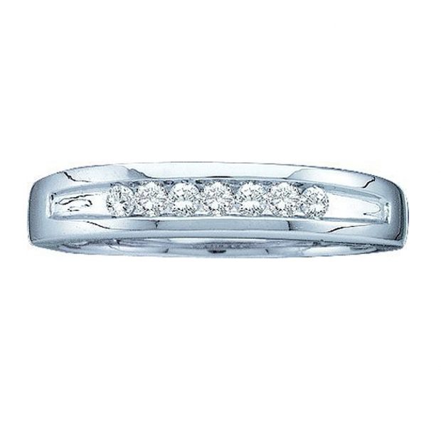 0.25 CT 14k White Gold Brilliant Diamond Men