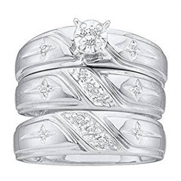 0.20 Carat (ctw) 10K White Gold Round White Diamond Men & Women