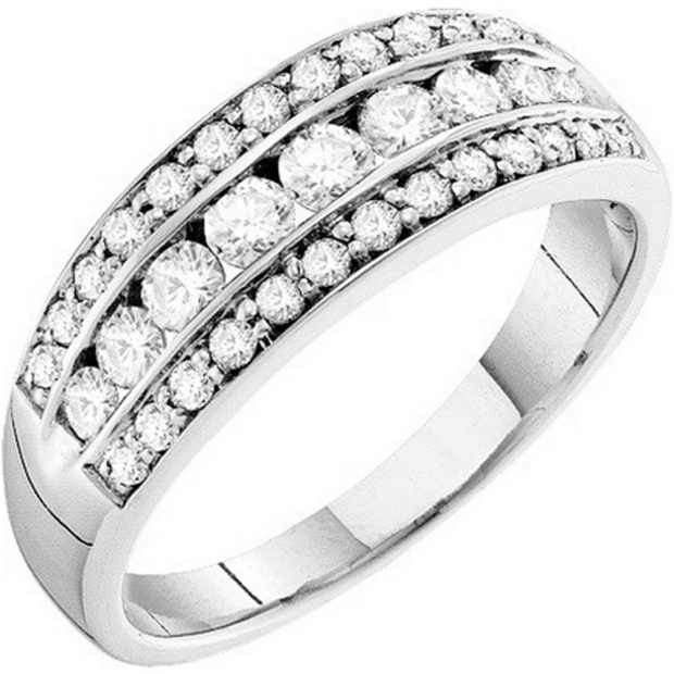 0.72 Carat (ctw) 14k White Gold Round White Diamond Ladies Fashion Wedding Anniversary Band