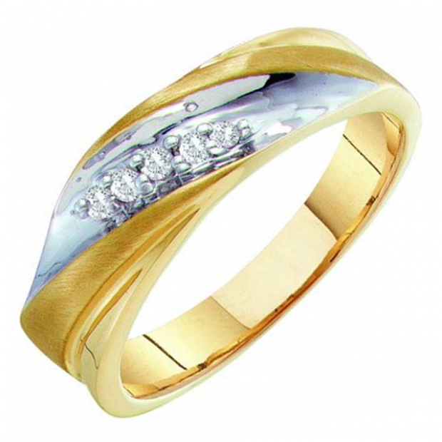 0.10 Carat (ctw) 10K Yellow Gold Brilliant Round White Diamond Men