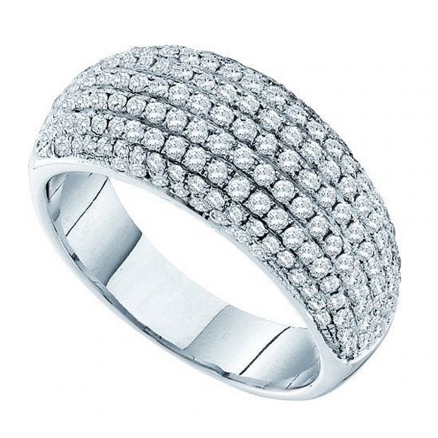 1.00 Carat (ctw) 14k White Gold Brilliant White Diamond Ladies Wedding Anniversary Band