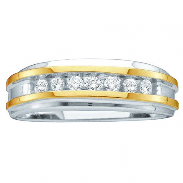 0.25 Carat (ctw) 10k White Gold Brilliant White Diamond Men