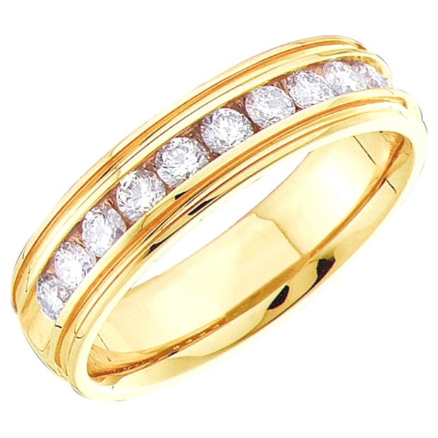 0.28 Carat (ctw) 14K Yellow Gold Round White Diamond Men