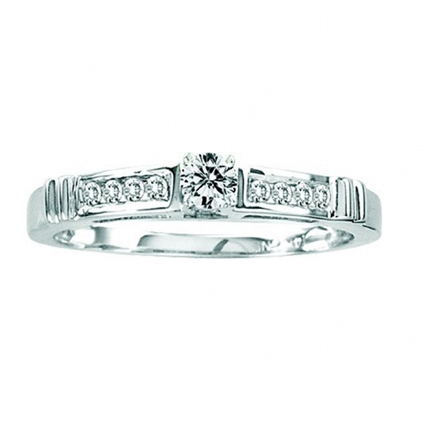 0.25 Carat (ctw) 14k White Gold Brilliant White Diamond Ladies Bridal Engagement Ring