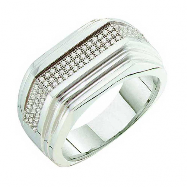 0.30 Carat (ctw) 10k White Gold Round White Diamond Men