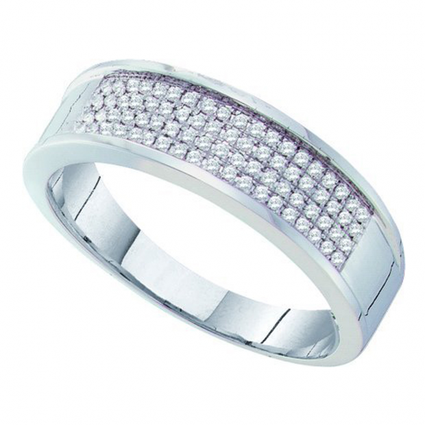 0.25 Carat (ctw) 10k White Gold Round White Diamond Men