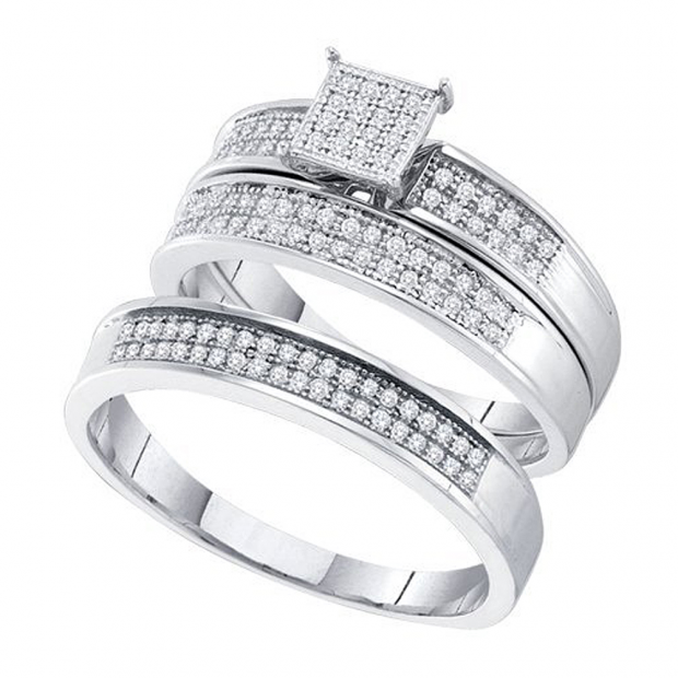 0.33 Carat (ctw) 10k White Gold Round White Diamond Men & Women