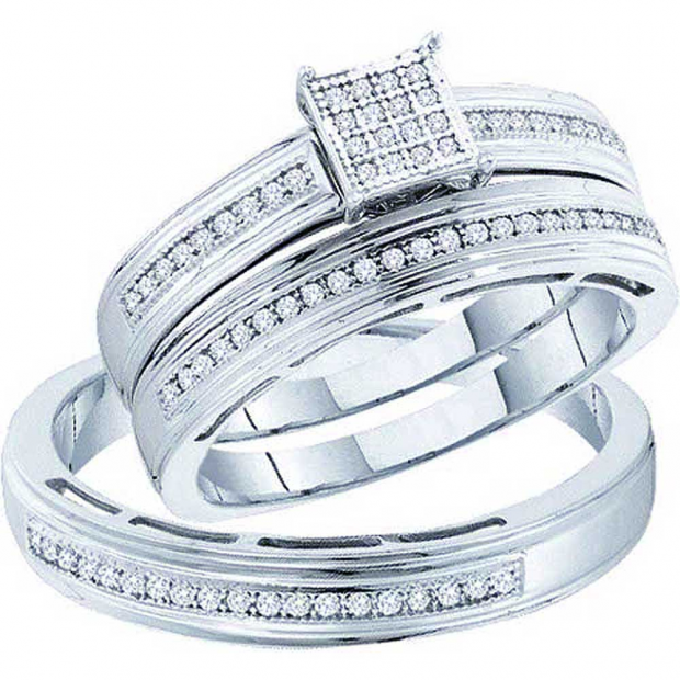 0.25 Carat (ctw) 10k White Gold Brilliant White Diamond Men & Women